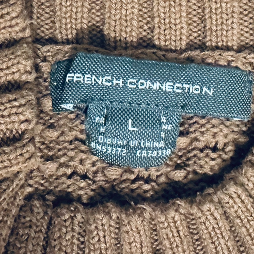 French Connection Mozart Popcorn Stitch Brown Sleeveless Sweater, Women’s Large - Picture 6 of 10